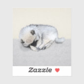 Sticker Keeshond Sleeping Puppy Peinture Chien Art origina (Feuille)