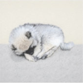 Sticker Keeshond Sleeping Puppy Peinture Chien Art origina (Devant)