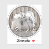 Sticker Keeshonds at the Gate Painting - Original Dog Art (Feuille)