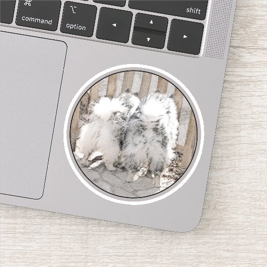 Sticker Keeshonds at the Gate Painting - Original Dog Art (Détail)