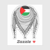 Sticker Keffiyeh Écharpe palestinienne tissu traditionnel (Feuille)