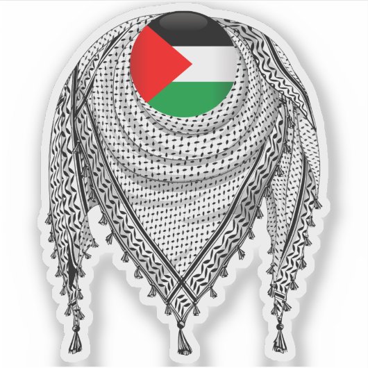 Sticker Keffiyeh Écharpe palestinienne tissu traditionnel (Devant)
