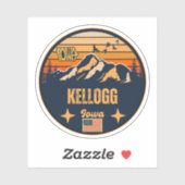 Sticker Kellogg, Iowa Ia, États-Unis (Feuille)