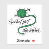Sticker Kelly Green Crochet Fast, Die Warm (Feuille)
