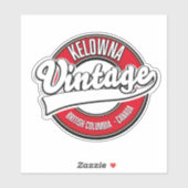 Sticker Kelowna Colombie-Britannique Logo Canada (Feuille)