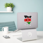 Sticker Kenya Drapeau Carte Patriotique (Ordinateur portable sur le bureau)