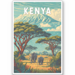 Sticker Kenya Illustration Voyage Art Vintage