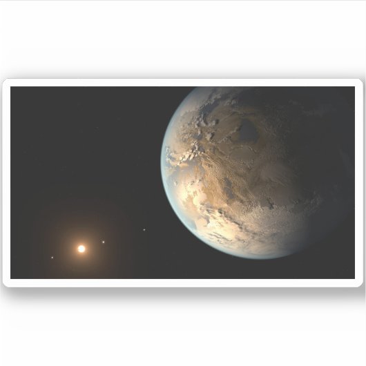 Sticker Kepler-186f Orbitant Une Étoile Éloignée. (Devant)