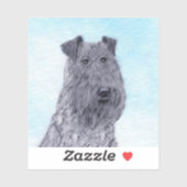 Sticker Kerry Blue Terrier peinture mignonne Chien d'origi (Feuille)