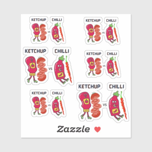 Sticker Ketchup vs Chili (Feuille)