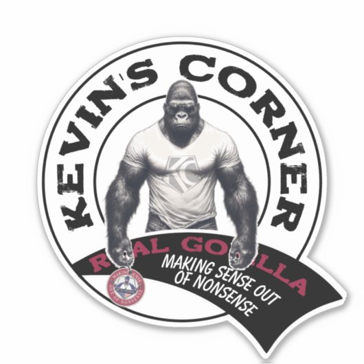 Sticker Kevin's Corner REAL GORILLAS (Devant)