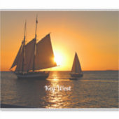 Sticker Key West, coucher de soleil et voiliers, (Devant)