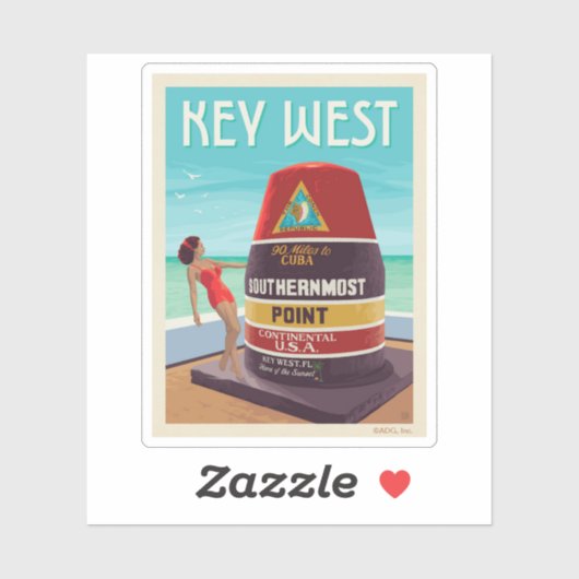 Sticker Key West | Floride (Feuille)