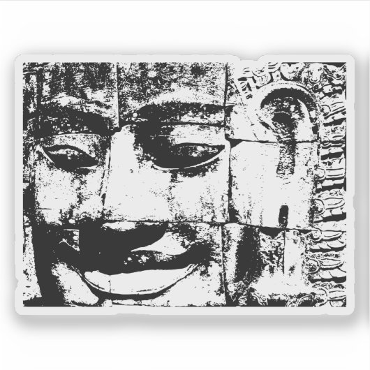 Sticker Khmer Stone Face ... Temple de Bayon, Cambodge (Devant)