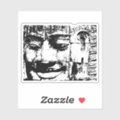 Sticker Khmer Stone Face ... Temple de Bayon, Cambodge (Feuille)