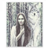 Sticker Kickapoo Indian Brujah White Wolf art original (Devant)