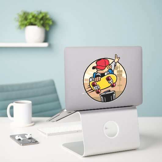 Sticker Kids Skateboard (Ordinateur portable sur le bureau)