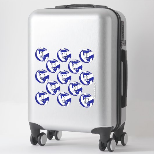 Sticker kids teens royal blue white 13 volleyball club (Sur valise)