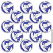 Sticker kids teens royal blue white 13 volleyball club (Devant)