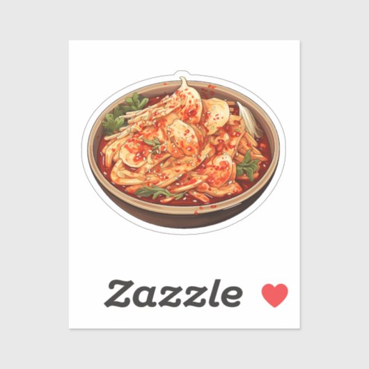 Sticker Kimchi de dessin animé (Feuille)