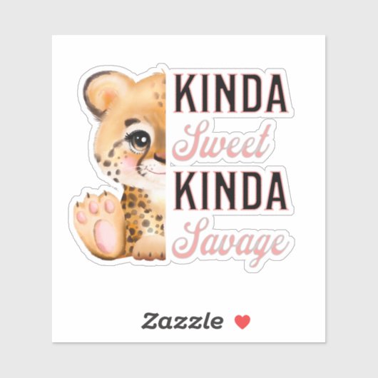 Sticker Kinda Sweet Kinda Savourer Cute Leopard (Feuille)
