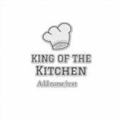 Sticker King of the cuisine chef cuisine ajouter nom couro (Devant)