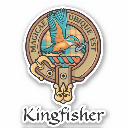 Sticker Kingfisher Crest sur l'autocollant Tartan (Devant)