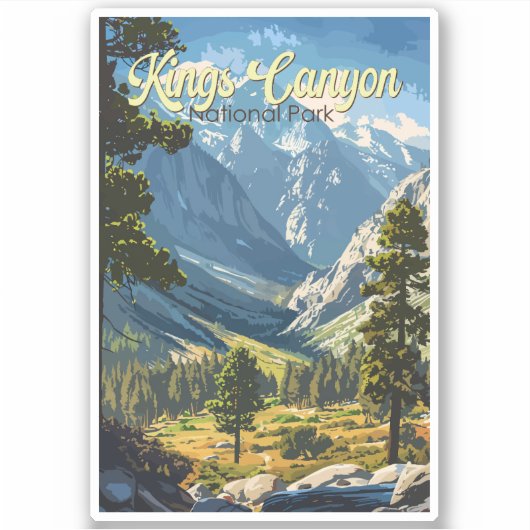 Sticker Kings Canyon National Park Illustration Art de voy (Devant)
