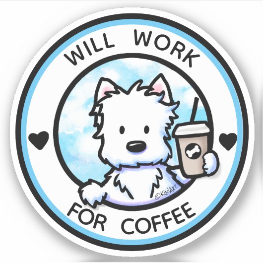 Sticker KiniArt Coffee Westie (Devant)