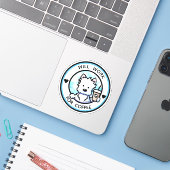 Sticker KiniArt Coffee Westie (Ordinateur portable avec iPhone)