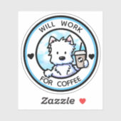 Sticker KiniArt Coffee Westie (Feuille)