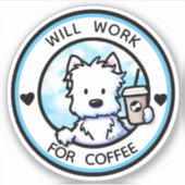 Sticker KiniArt Coffee Westie (Devant)