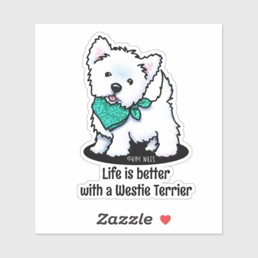 Sticker KiniArt Cutieface Westie (Feuille)