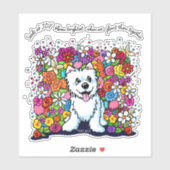 Sticker KiniArt Westie Joyful Garden (Feuille)