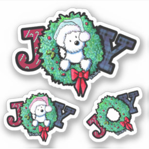 Sticker KiniArt Westie Noël Joy
