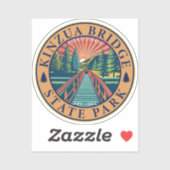 Sticker Kinzua Bridge State Park Pennsylvania Retro Badge (Feuille)
