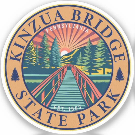 Sticker Kinzua Bridge State Park Pennsylvania Retro Badge (Recto)
