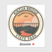 Sticker Kinzua Bridge State Park Pennsylvania Retro Badge (Feuille)