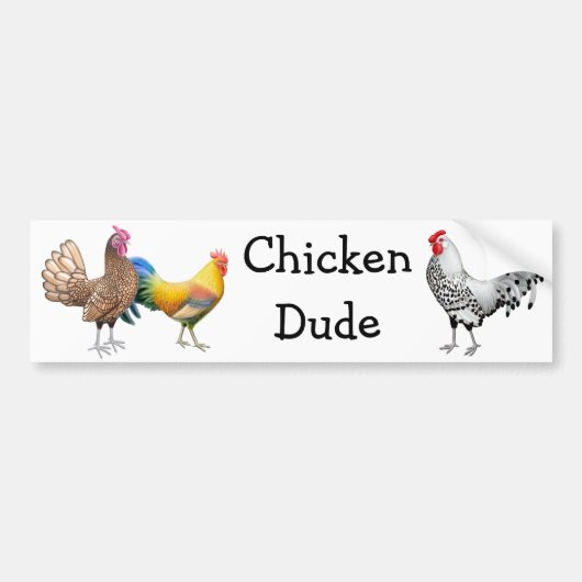 Sticker Kip Kerel bumpersticker (Voorkant)