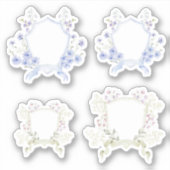 Sticker Kiss Cut Delicate Floral Crest Shields (Devant)