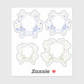 Sticker Kiss Cut Delicate Floral Crest Shields (Feuille)