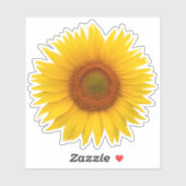 Sticker Kiss-Cut Fleur de Tournesol Orange Jaune (Feuille)