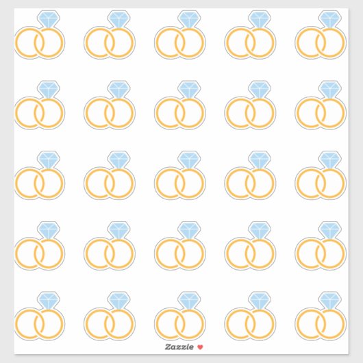 Sticker Kiss-Cut Ring De Mariage Élégant (Feuille)