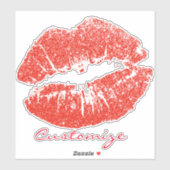 Sticker Kissing Red lips (Feuille)