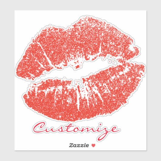 Sticker Kissing Red lips (Feuille)