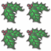 Sticker Kit Holly et Berries en verre tendu (Devant)