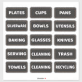 Sticker Kitchen Cabinet and Drawer Labels Large Print (Feuille)