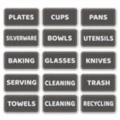 Sticker Kitchen Cabinet and Drawer Labels Large Print (Devant)