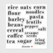 Sticker Kitchen Pantry Cupboard Produce Food Labels (Feuille)
