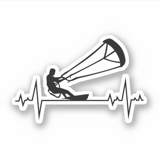 Sticker Kitesurf Kiteboarding Kite équitation Sports éolie (Devant)